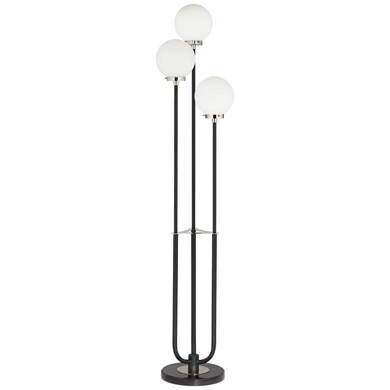 Image 2 Pacific Coast Lighting 68 inch Black White Globe 3-Light Pole Floor Lamp