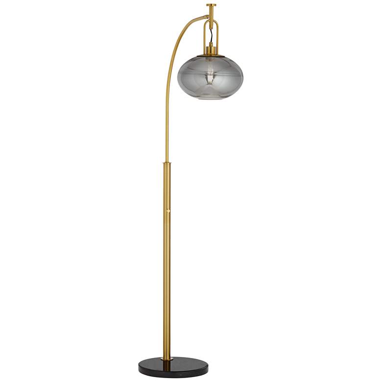 Image 7 Pacific Coast Lighting 69" Gray Orb and Gold Modern Arc Floor Lamp more views