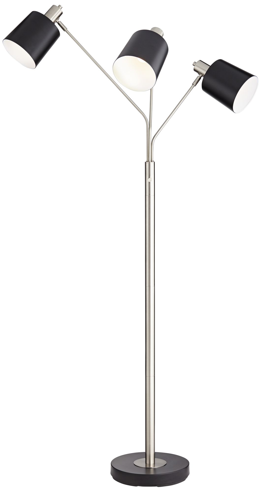 Pacific Coast Lighting 72" Nickel and Black 3-Light Modern Floor Lamp
