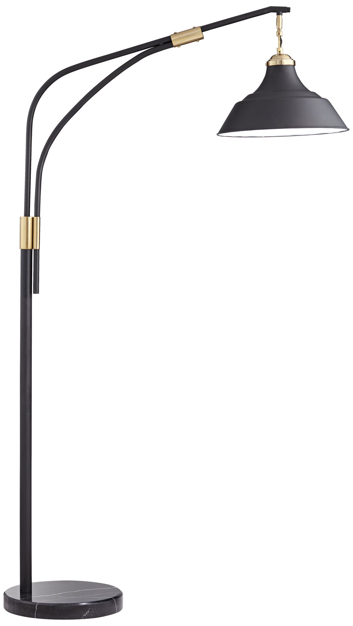 Pacific Coast Lighting 74" High Brass and Black Arc Floor Lamp