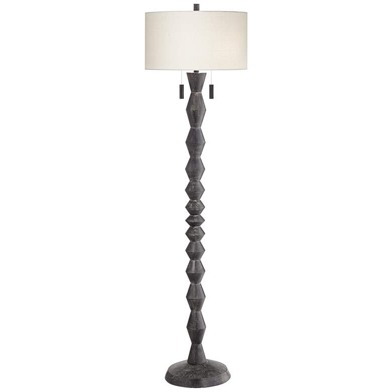Image 2 Pacific Coast Lighting 75 inch High Black Pull Chain Spindle Floor Lamp