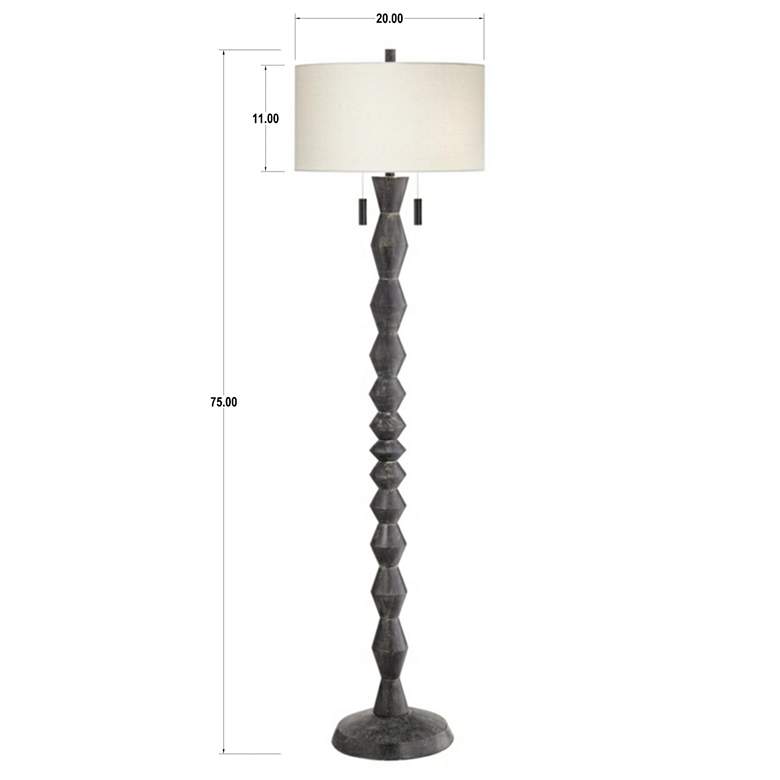 Image 6 Pacific Coast Lighting 75 inch High Black Pull Chain Spindle Floor Lamp more views