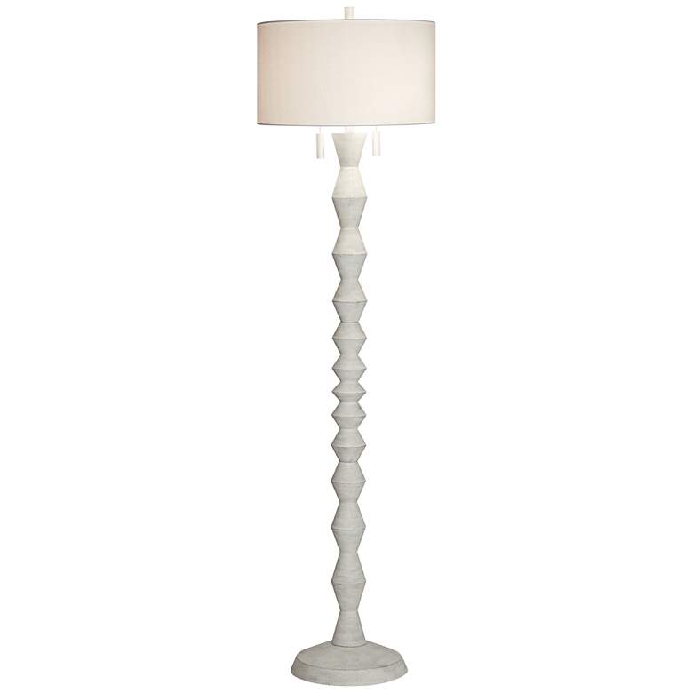Image 2 Pacific Coast Lighting 75" High White Pull Chain Spindle Floor Lamp