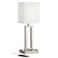 Pacific Coast Lighting Acuous Brushed Nickel USB Port and Outlet Table Lamp