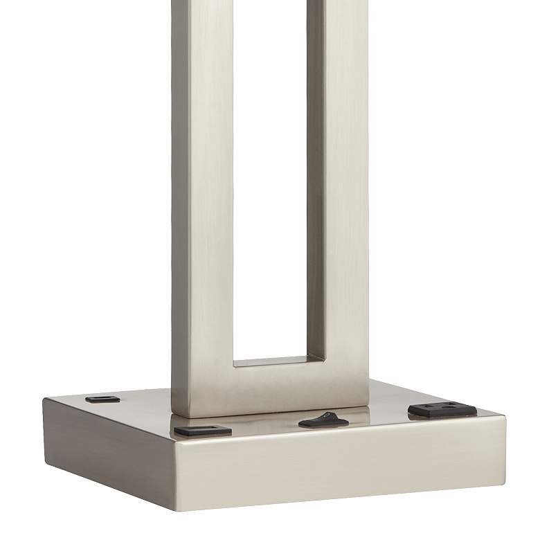 Image 3 Pacific Coast Lighting Acuous Brushed Nickel USB Port and Outlet Table Lamp more views