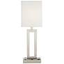 Pacific Coast Lighting Acuous Brushed Nickel USB Port and Outlet Table Lamp