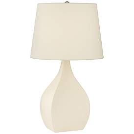 Image2 of Pacific Coast Lighting Addy Off-White Linen Ceramic Table Lamp