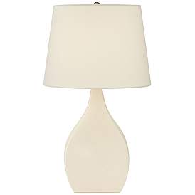 Image5 of Pacific Coast Lighting Addy Off-White Linen Ceramic Table Lamp more views