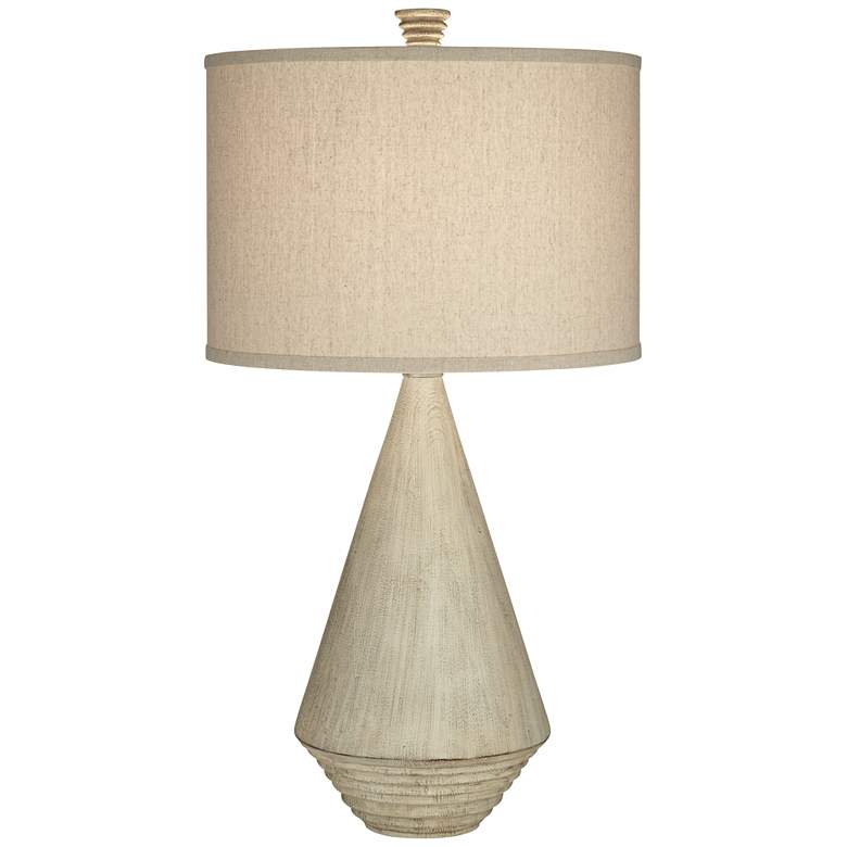 Image 2 Pacific Coast Lighting Adelis Faux Bleached Wood Modern Table Lamp