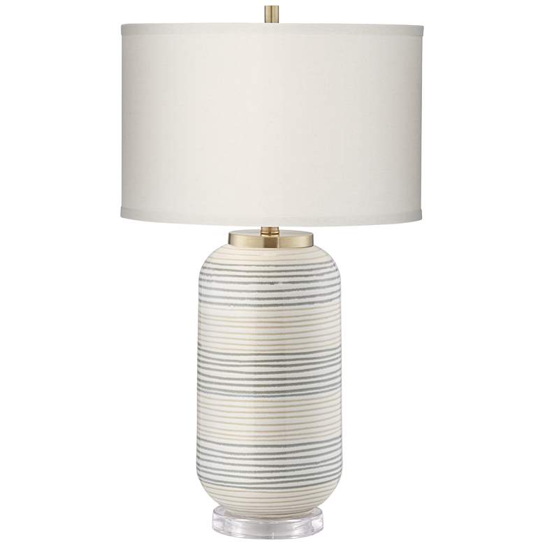 Image 2 Pacific Coast Lighting Adler 28" Striped Ceramic Table Lamp
