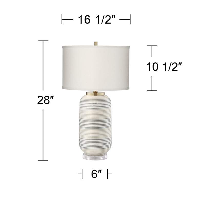 Image 6 Pacific Coast Lighting Adler 28" Striped Ceramic Table Lamp more views