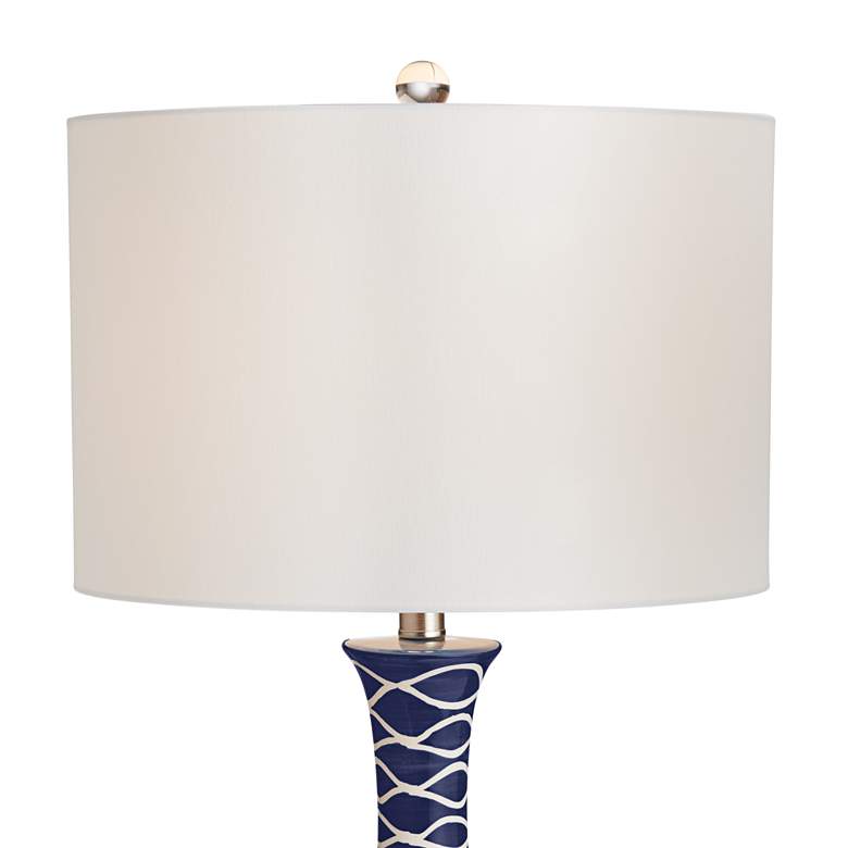 Image 4 Pacific Coast Lighting Ainsley 30" Modern Blue Ceramic Wave Table Lamp more views