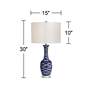 Pacific Coast Lighting Ainsley 30" Modern Blue Ceramic Wave Table Lamp