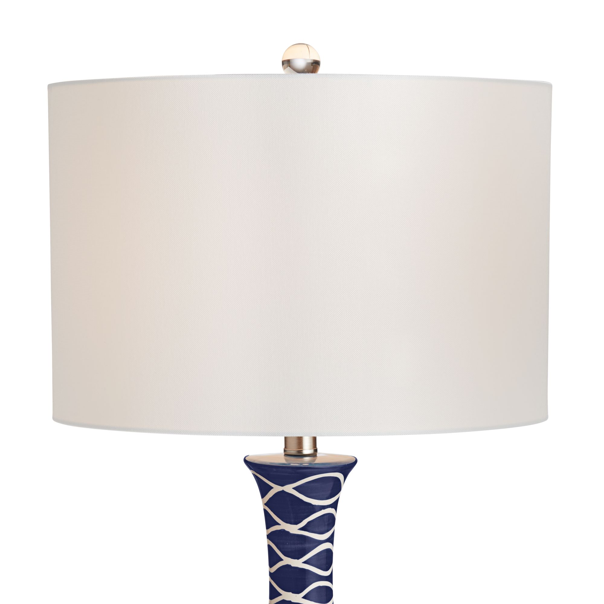 Pacific Coast Lighting Ainsley Modern Blue Ceramic Wave Table Lamp