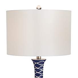 Image4 of Pacific Coast Lighting Ainsley Modern Blue Ceramic Wave Table Lamp more views