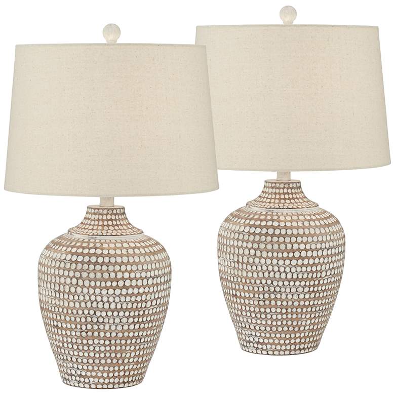 Image 2 Pacific Coast Lighting Alese Earth Textured Dot Jug Table Lamps Set of 2