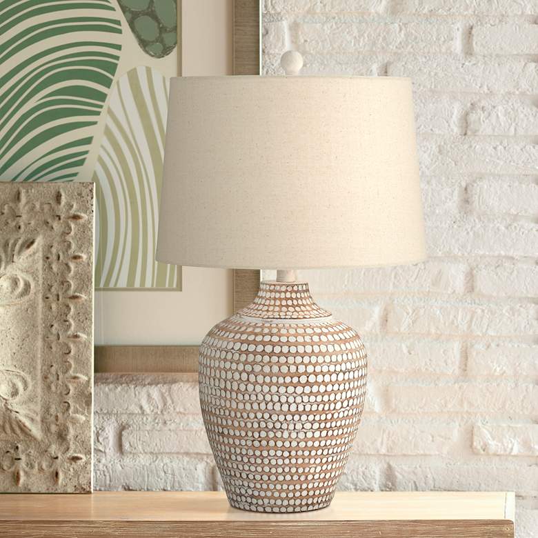 Image 6 Pacific Coast Lighting Alese Earth Textured Dot Jug Table Lamps Set of 2 more views