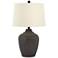 Pacific Coast Lighting Alese Earthen Brown Hammered Base Table Lamp
