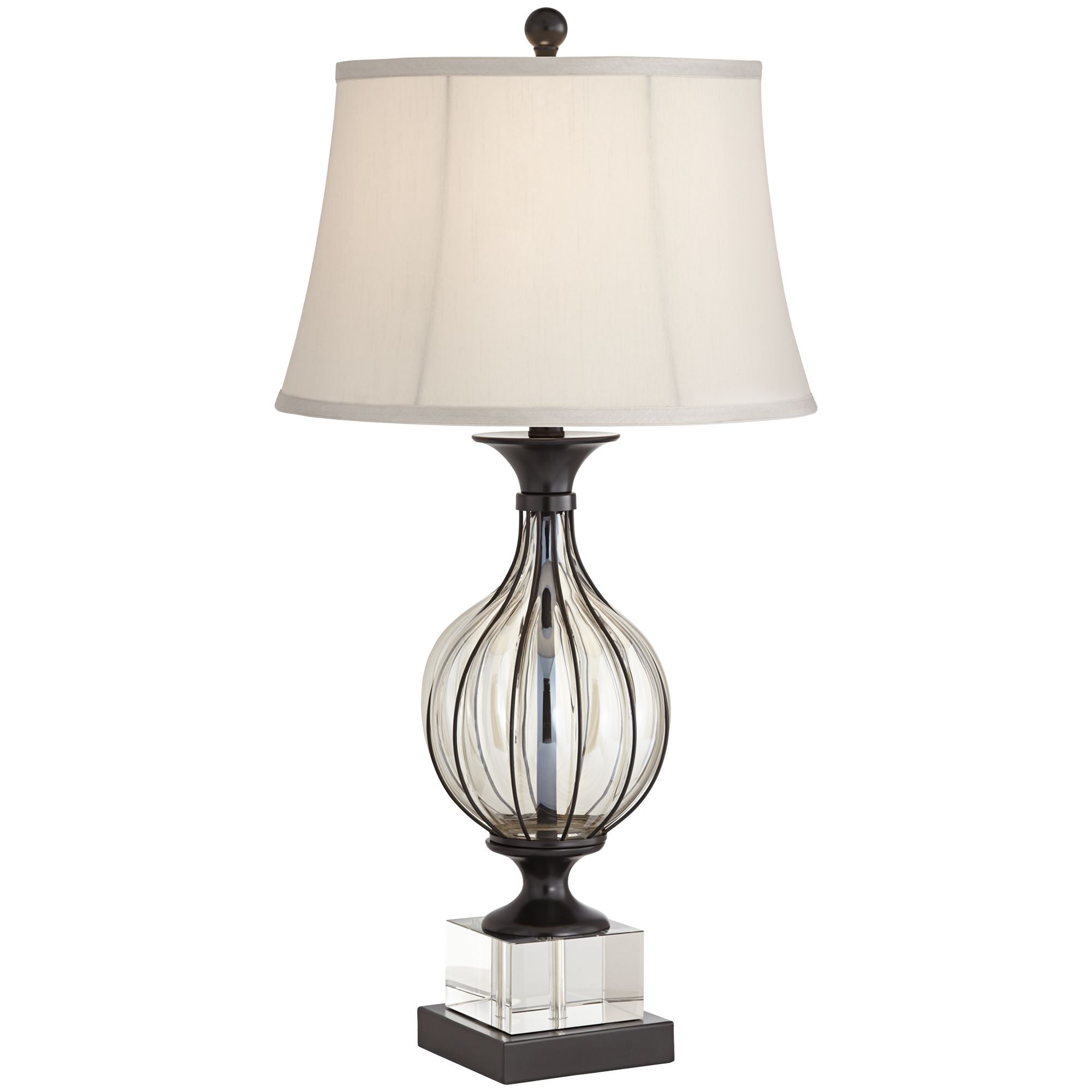 Pacific Coast Lighting Alexandra Traditional Clear Glass USB Table Lamp