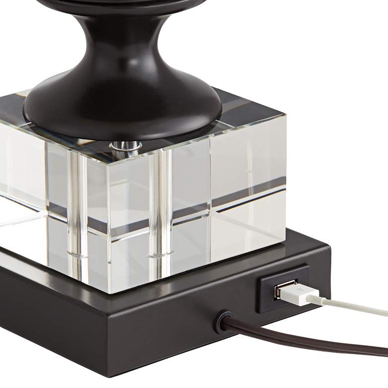 Image 5 Pacific Coast Lighting Alexandra Traditional Clear Glass USB Table Lamp more views