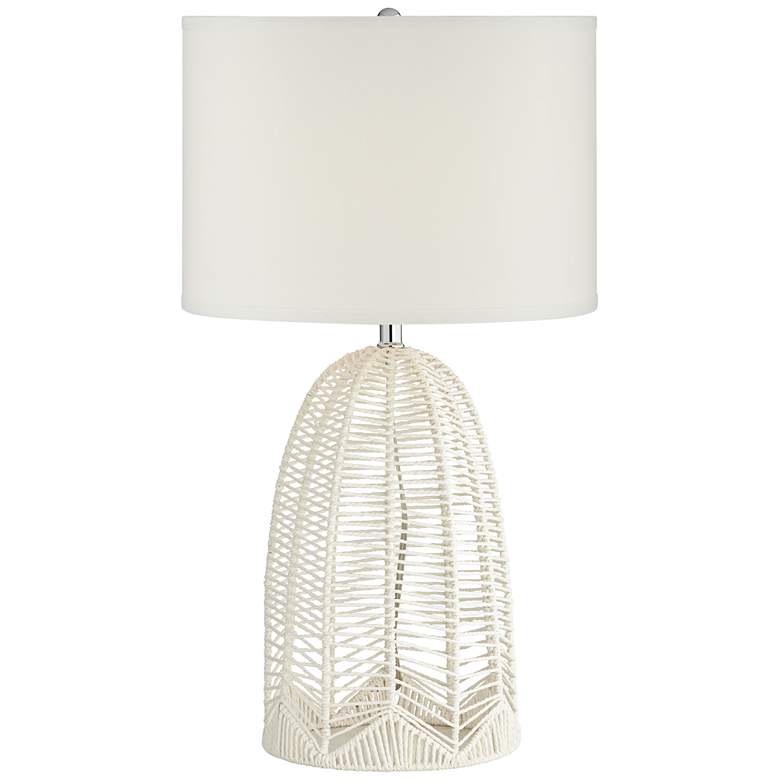 Image 2 Pacific Coast Lighting Aria 29 1/2" Woven White Rope Cage Table Lamp