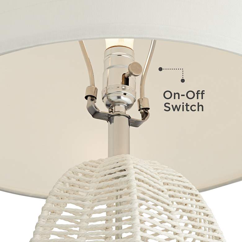 Image 3 Pacific Coast Lighting Aria 29 1/2" Woven White Rope Cage Table Lamp more views