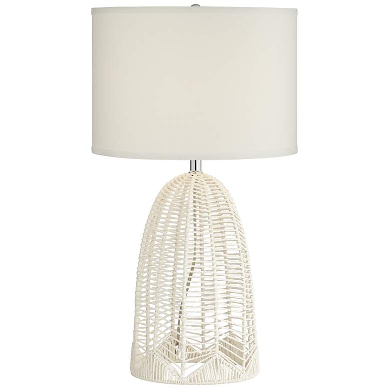 Image 5 Pacific Coast Lighting Aria 29 1/2" Woven White Rope Cage Table Lamp more views