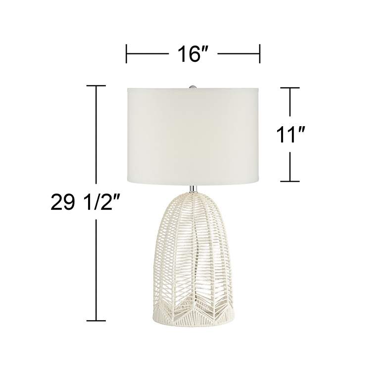 Image 6 Pacific Coast Lighting Aria 29 1/2" Woven White Rope Cage Table Lamp more views
