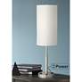 Pacific Coast Lighting Aria Brushed Nickel Table Lamp with Outlets