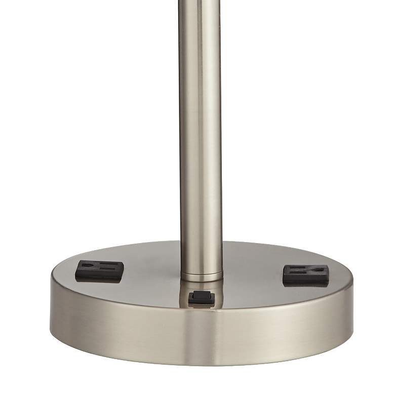 Image 3 Pacific Coast Lighting Aria Brushed Nickel Table Lamp with Outlets more views