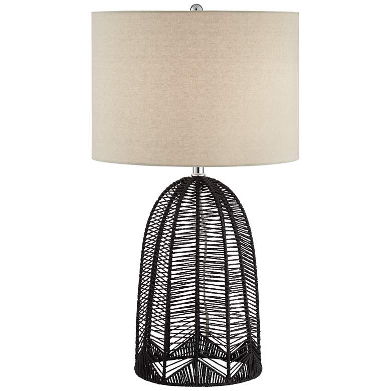 Image 3 Pacific Coast Lighting Aria Open Cage Black Rope Table Lamp