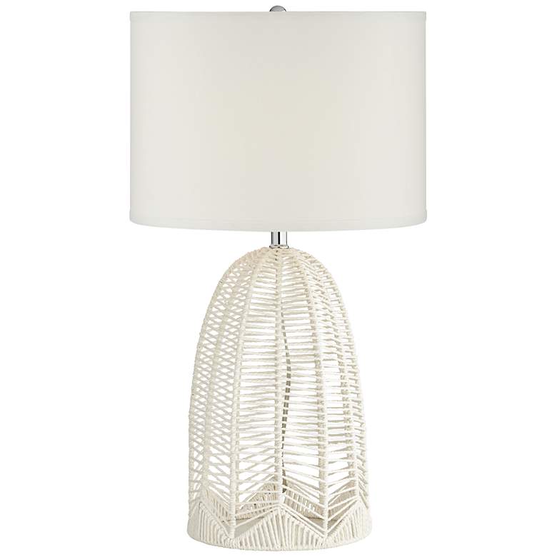 Image 2 Pacific Coast Lighting Aria Woven White Rope Cage Table Lamp