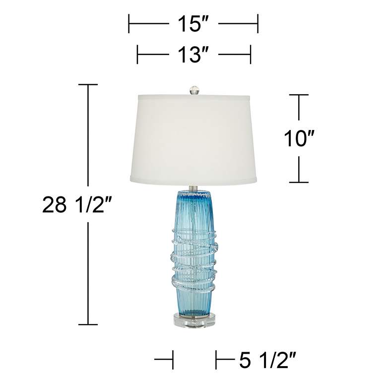 Image 5 Pacific Coast Lighting Artic Blue Sea Handcrafted Modern Glass Table Lamp more views