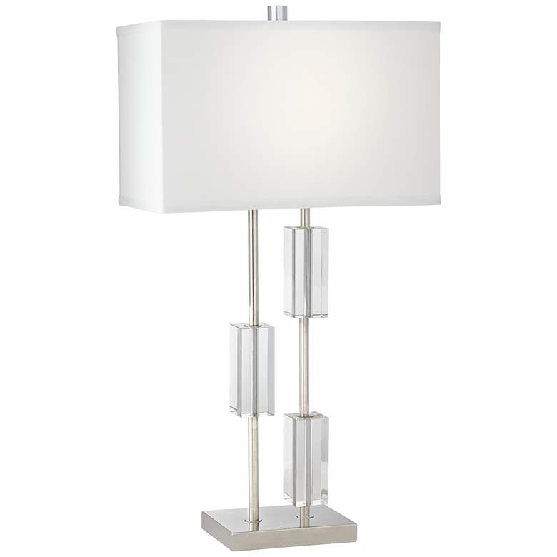 Image 2 Pacific Coast Lighting Aurora 29 3/4" Nickel and Crystal Table Lamp