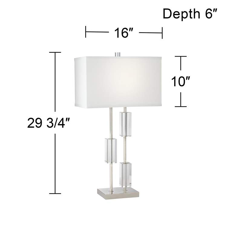 Image 5 Pacific Coast Lighting Aurora 29 3/4" Nickel and Crystal Table Lamp more views
