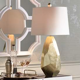 Image1 of Pacific Coast Lighting Avizza Champagne Finish Faceted Modern Table Lamp