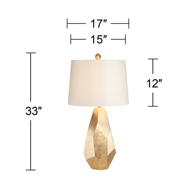 Image 6 Pacific Coast Lighting Avizza Champagne Finish Faceted Modern Table Lamp more views