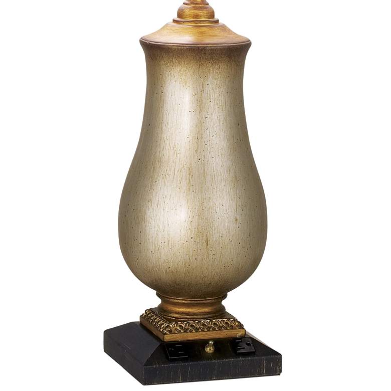 Image 4 Pacific Coast Lighting Barrett Tarnished Silver Urn Table Lamp with Outlets more views