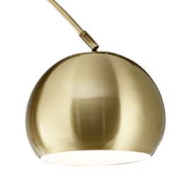 Image3 of Pacific Coast Lighting Basque White Marble and Gold Modern Arc Floor Lamp more views