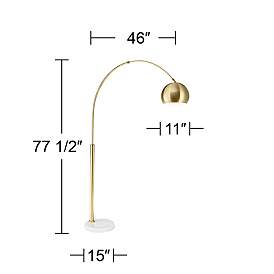 Image5 of Pacific Coast Lighting Basque White Marble and Gold Modern Arc Floor Lamp more views