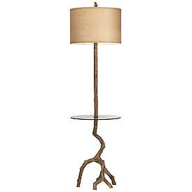 Image3 of Pacific Coast Lighting Beachwood 65" Floor Lamp with Glass Tray Table more views