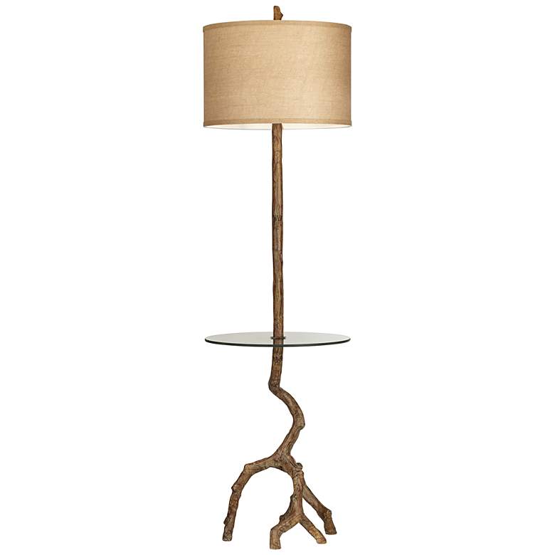 Image 3 Pacific Coast Lighting Beachwood 65" Floor Lamp with Glass Tray Table more views