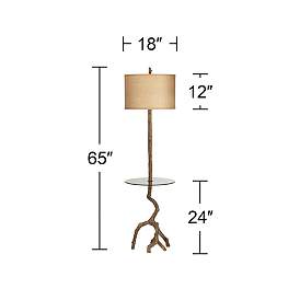 Image4 of Pacific Coast Lighting Beachwood 65" Floor Lamp with Glass Tray Table more views