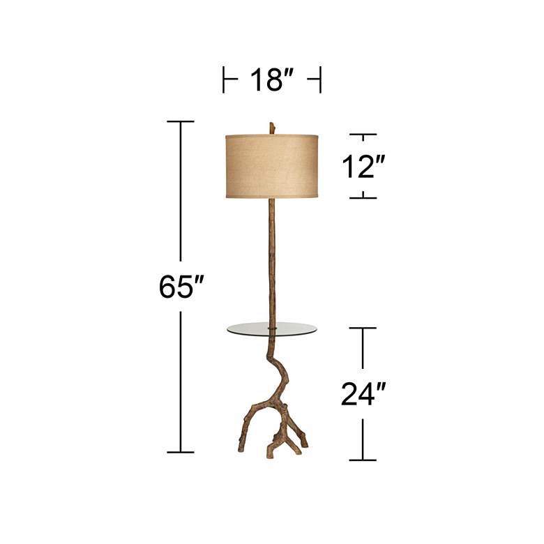 Image 4 Pacific Coast Lighting Beachwood 65" Floor Lamp with Glass Tray Table more views