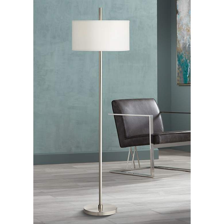 Image 1 Pacific Coast Lighting Bovington 66 1/2" Nickel Modern Floor Lamp