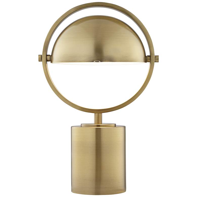 Image 2 Pacific Coast Lighting Brass Dome 17 inch Modern Mushroom Table Lamp