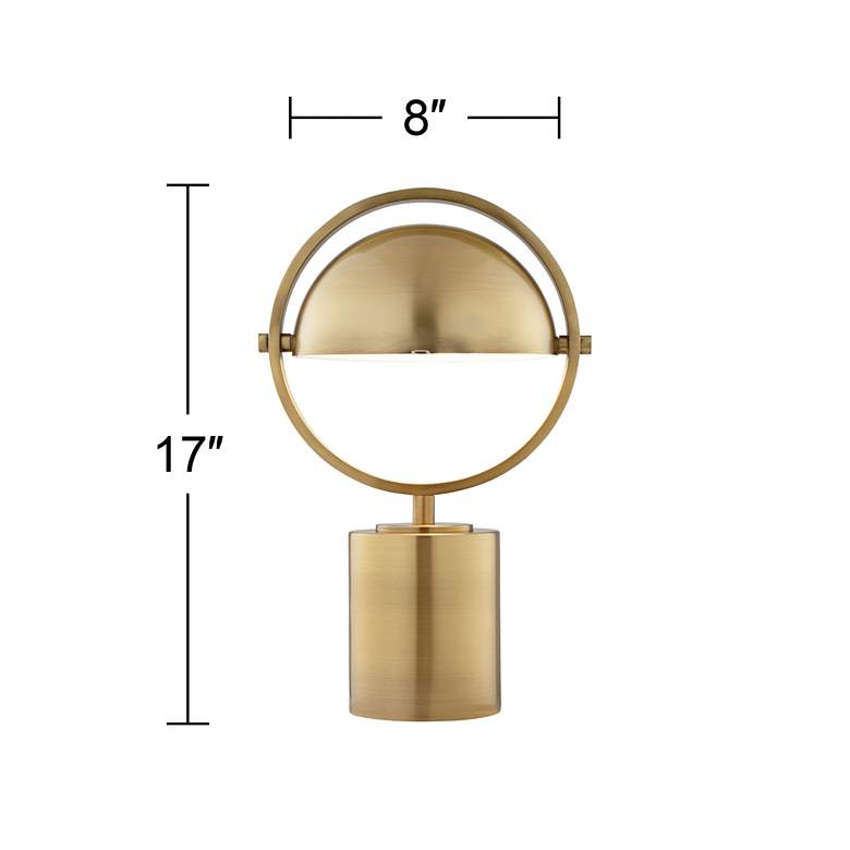 Image 3 Pacific Coast Lighting Brass Dome 17 inch Modern Mushroom Table Lamp more views