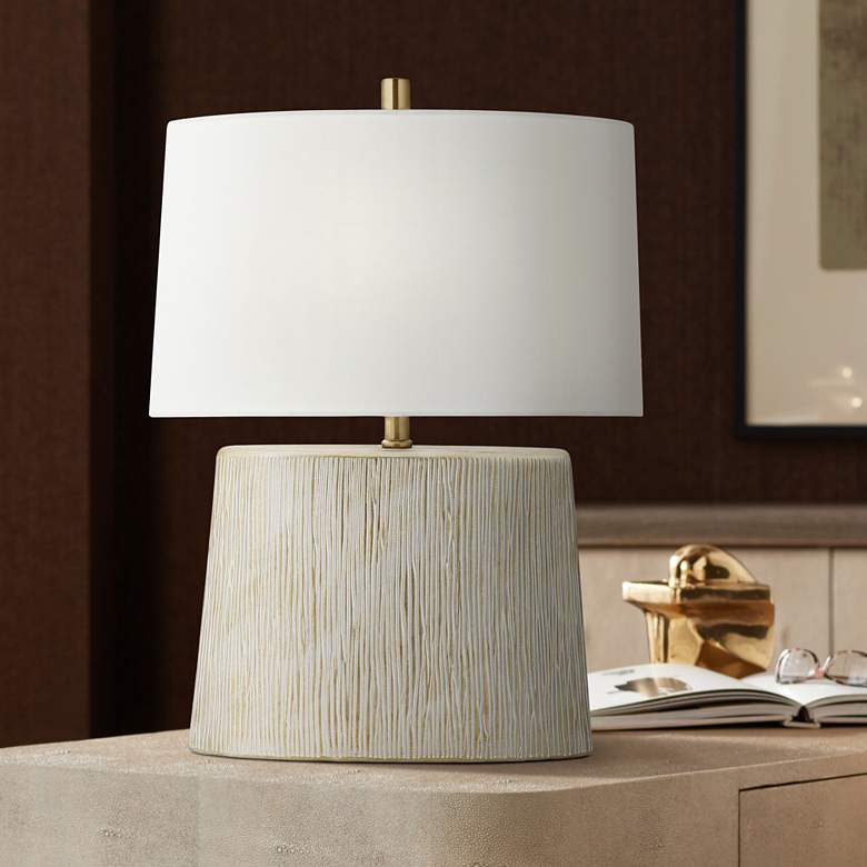 Image 1 Pacific Coast Lighting Capriele 23 1/2 inch Gold Faux Rock Accent Lamp