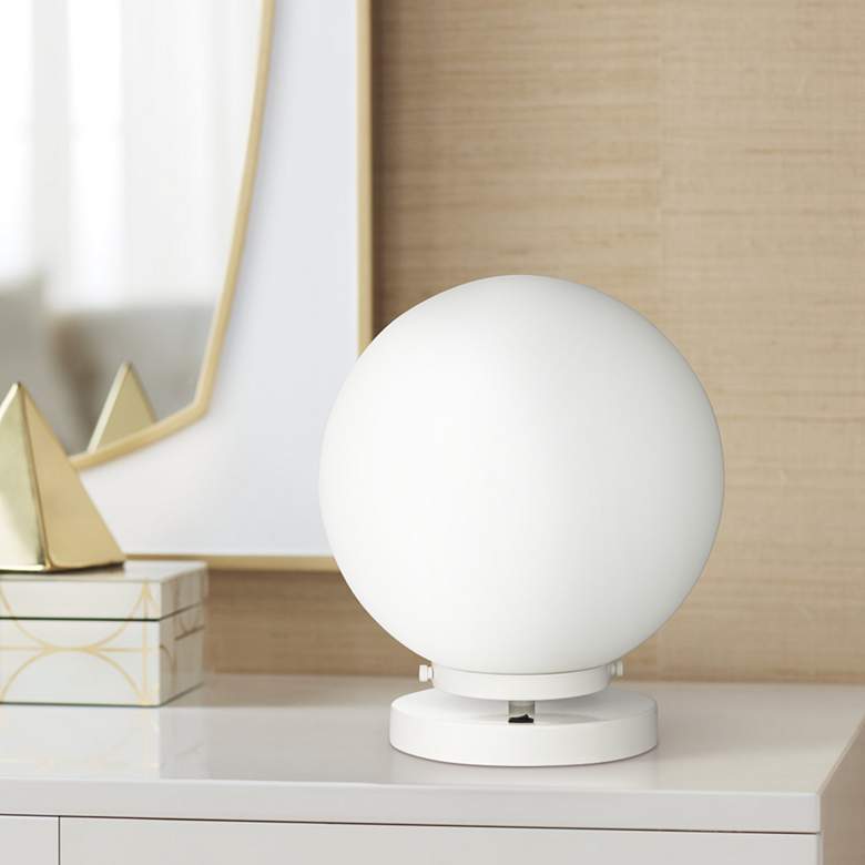 Image 1 Pacific Coast Lighting Casper 11 1/2 inch High White Globe Accent Lamp