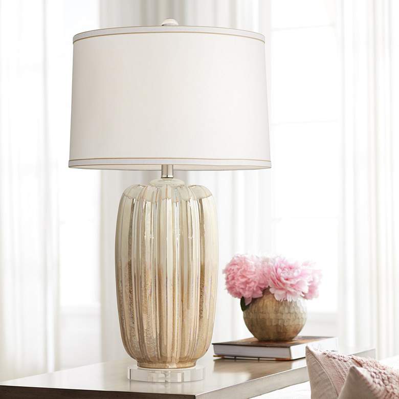Image 1 Pacific Coast Lighting Champagne 30" Modern Ceramic Table Lamp